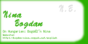 nina bogdan business card